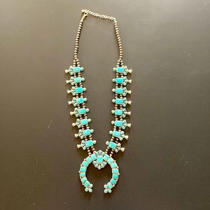 Turquoise squash blossom necklace